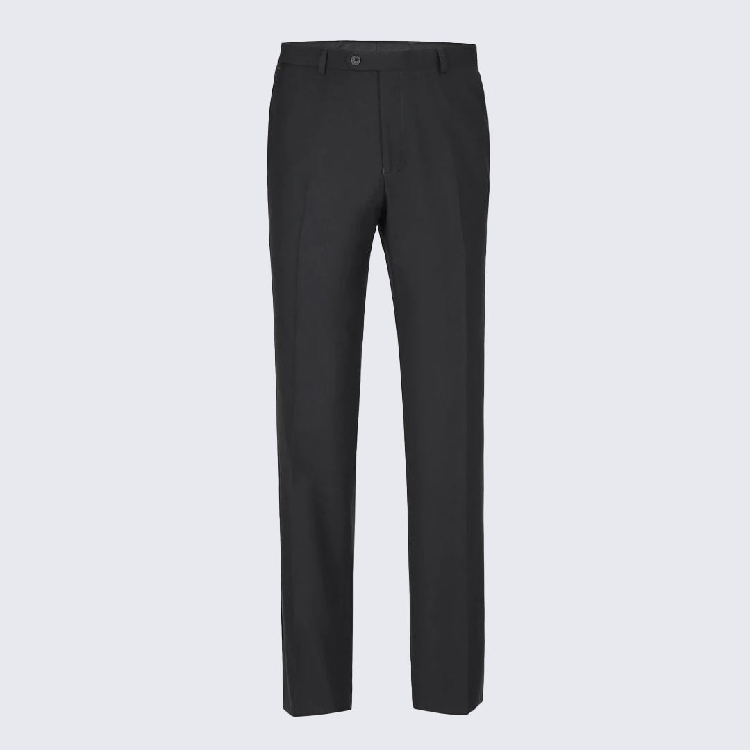 Men's Black Classic Fit Pants -Unhemmed