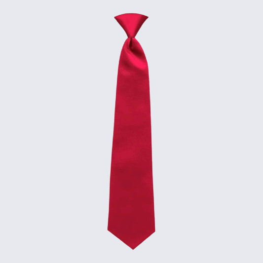 Boy's Satin Red Pre-Tied Tie for Kids Teen Children - Wedding