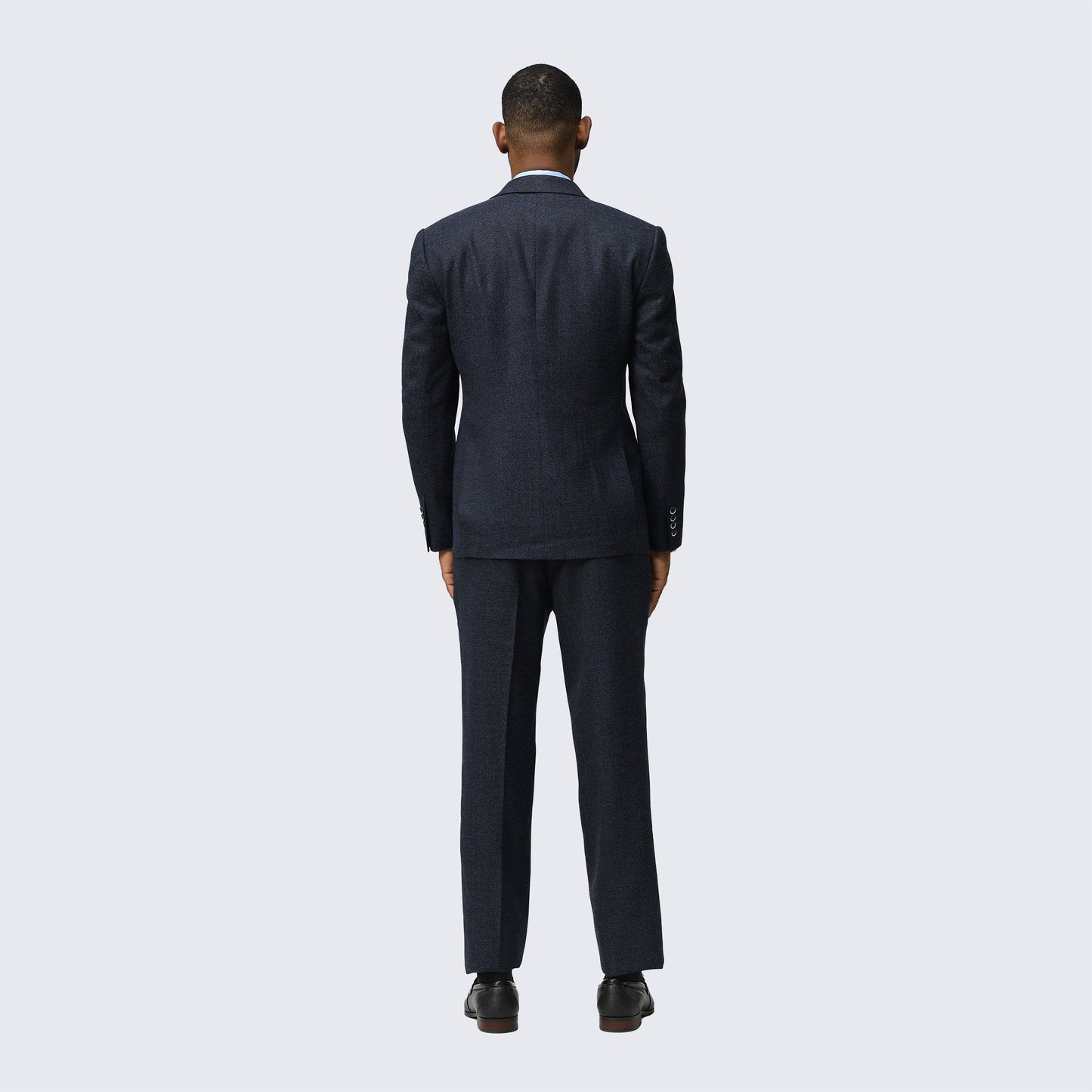 Navy Blue Tweed Suit Three Piece Set - Wedding - Prom