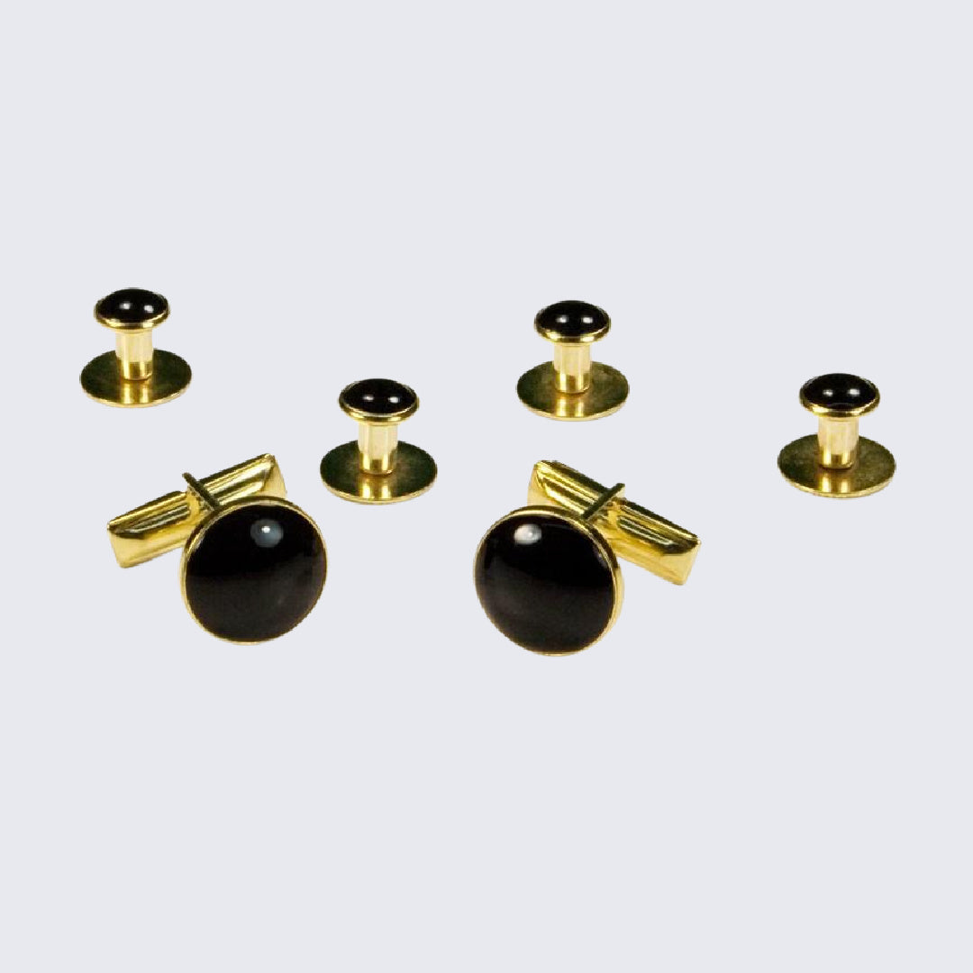 Slim Fit Tuxedo Package - Black Tuxedo Peak Lapel Set with Shirt, Vest, and Cufflink Set- Wedding - Prom